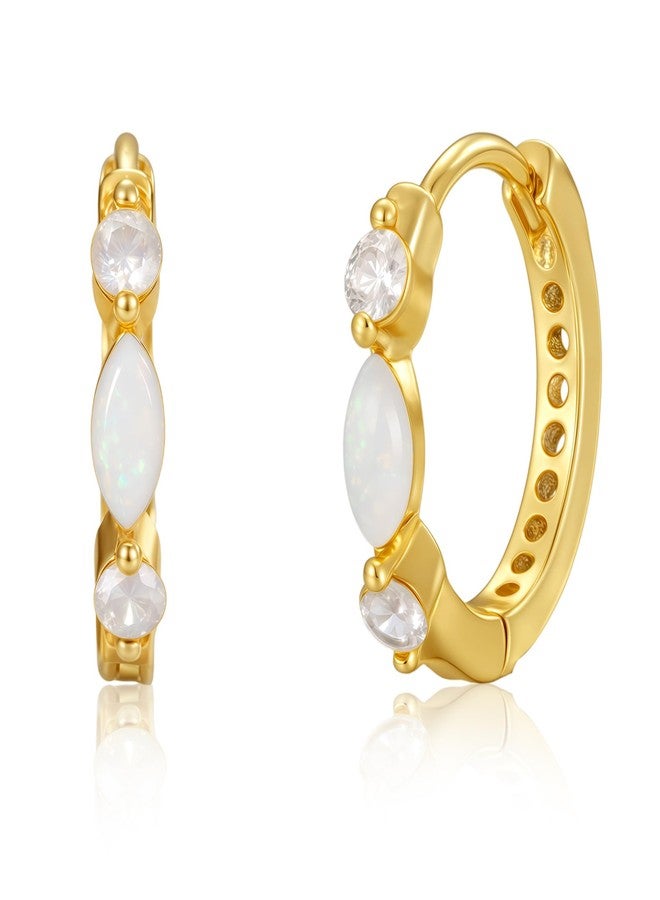 Hergory Gold Huggie Earrings for Women, Dainty 14k Gold Plated Small Cubic Zirconia Hoop Earrings for Women Non Tarnish Trendy Jewelry Gift - Image 1